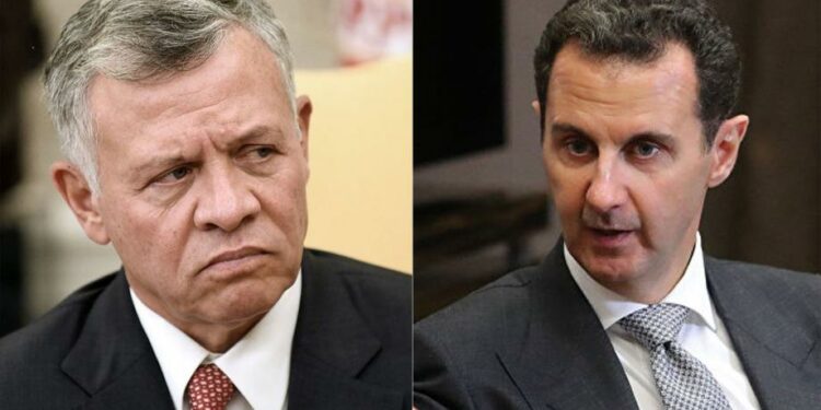 العاهل الأردني يتلقى إتصالا هاتفيا من الرئيس السوري بشار الأسد