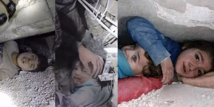 مولود تحت الأنقاض وطفلة تحتضن شقيقها لمدة 36 ساعة ..مشاهد إنسانية هزت القلوب من زلزال سوريا