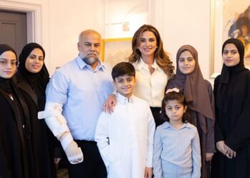 الملكة رانيا العبدالله تزور وائل الدحدوح في مقر إقامته بقطر .. وتصفه جبل من جبال غزة