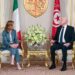 رئيسة الحكومة الإيطالية جورجيا ميلوني في زيارة عمل لتونس لبحث عدة ملفات منها الهجرة وتوقيع عدة اتفاقيات