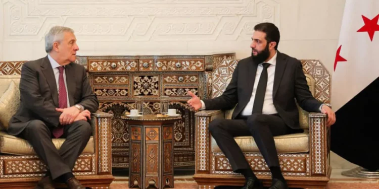 وزير خارجية ايطاليا يلتقي الشرع خلال زيارته الأولى لسوريا