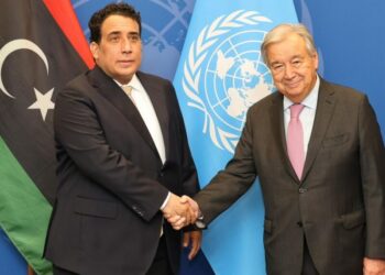 المنفي يتفق مع غوتيريس على ضرورة التوصل لنهج يقود للانتخابات