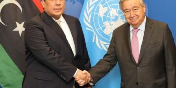 المنفي يتفق مع غوتيريس على ضرورة التوصل لنهج يقود للانتخابات