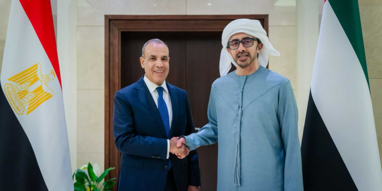 عبدالله بن زايد ووزير خارجية مصر يستعرضان التطورات في غزة